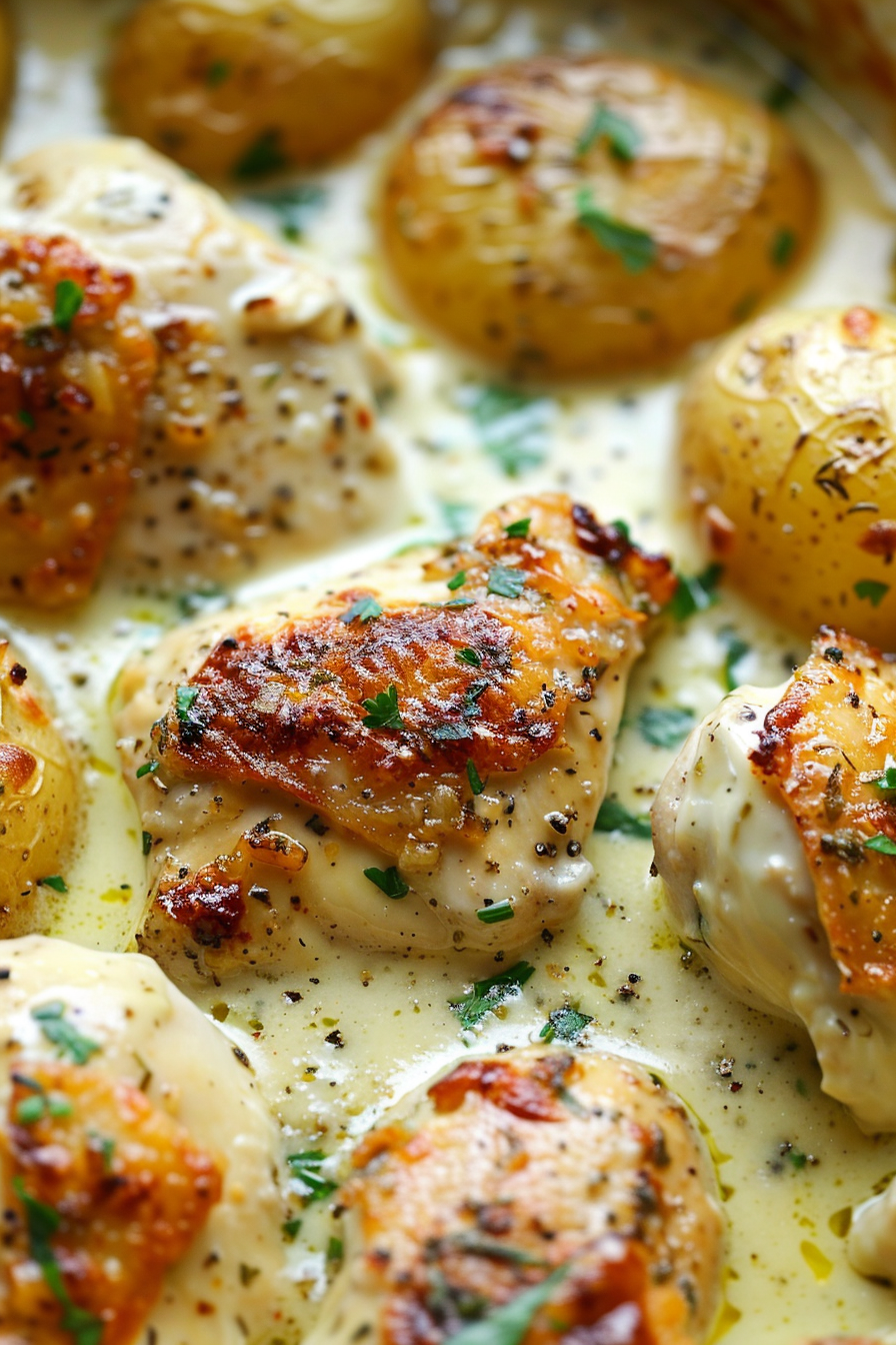 Crockpot Garlic Parmesan Chicken and Potatoes