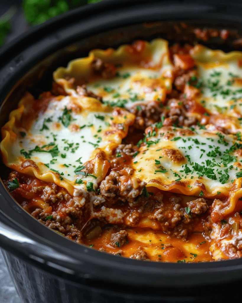 Crockpot Ravioli Lasagna