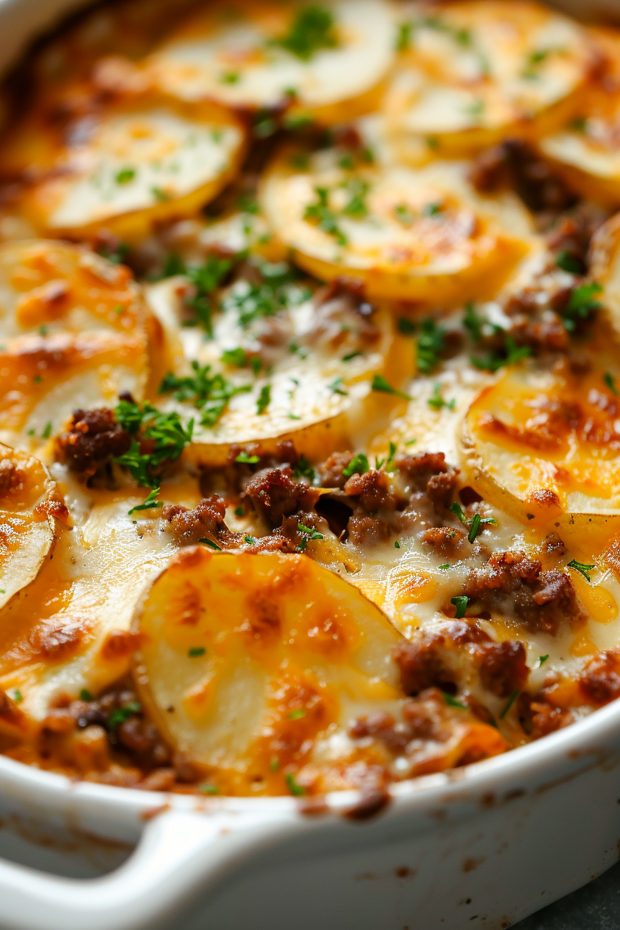 Hobo Casserole with Ground Beef & Potatoes