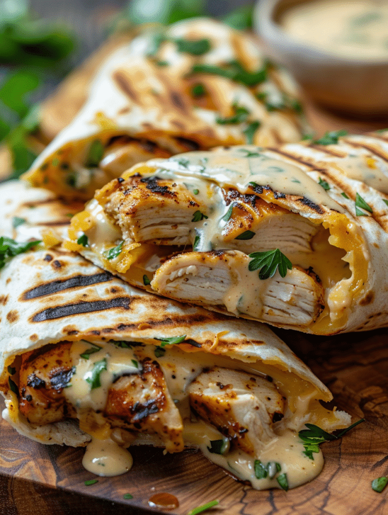 Cheesy Garlic Chicken Wraps